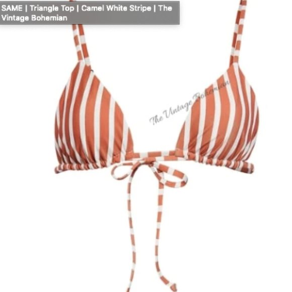 NWT Same Triangle Top  Caramel with Stripes - Picture 2 of 3